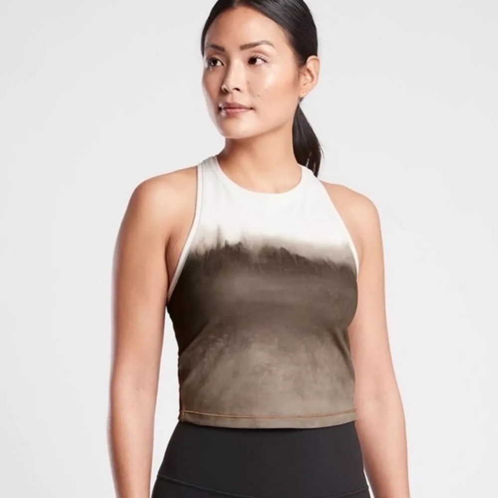 ATHLETA "Shanti" Watercolor Crop Tank, Size Small